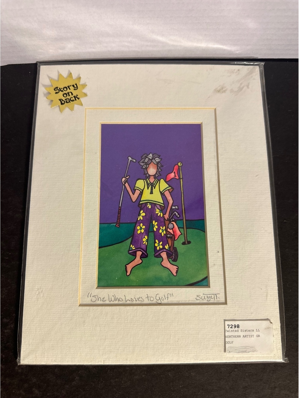 Suzy Toronto She Who Loves to Golf Matted Art Print 8x10 Twisted Sisters